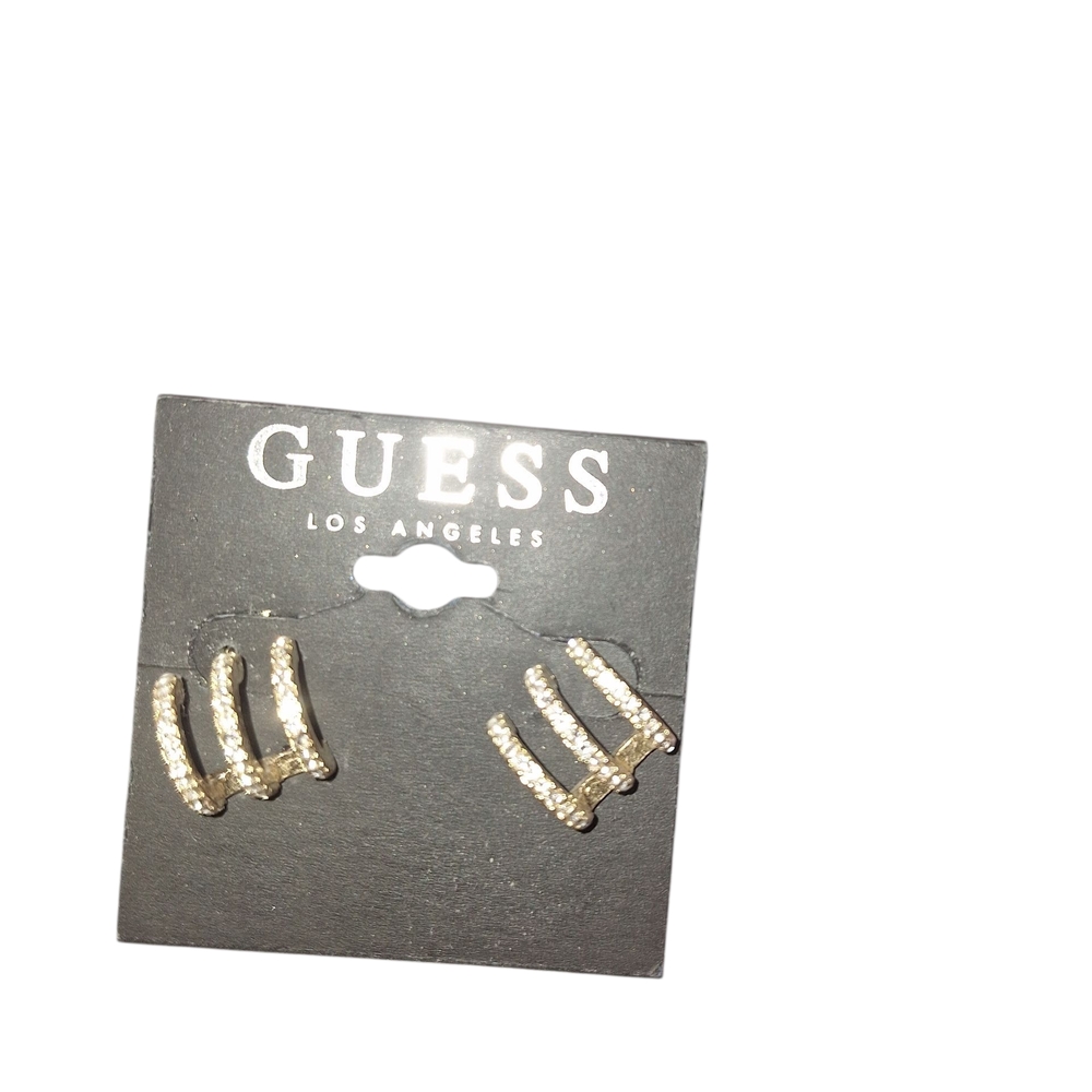 GUESS Gold Tone Sparkle Earrings New In Pack